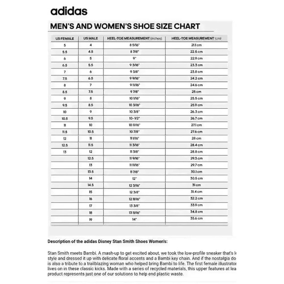 Adidas X Disney Stan Smith Bambi Sneakers Originals Shoes 10 NIB Womens - Picture 3 of 7